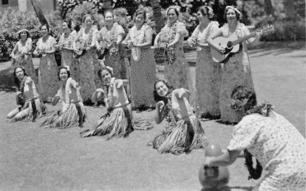 Photo of the Royal Hawaiian Girls Glee Club in 1935
