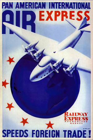 Pan American International Air Express poster, 1938