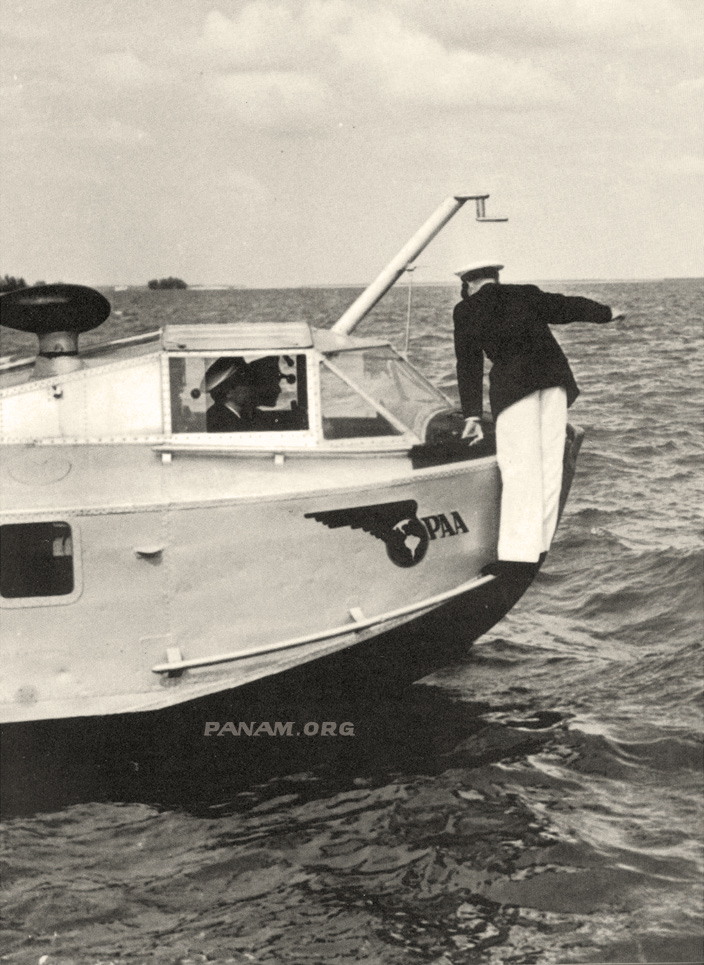 Casting Off the Bow Line on a Pan Am Consolidated Commodore (PAHF Collection)