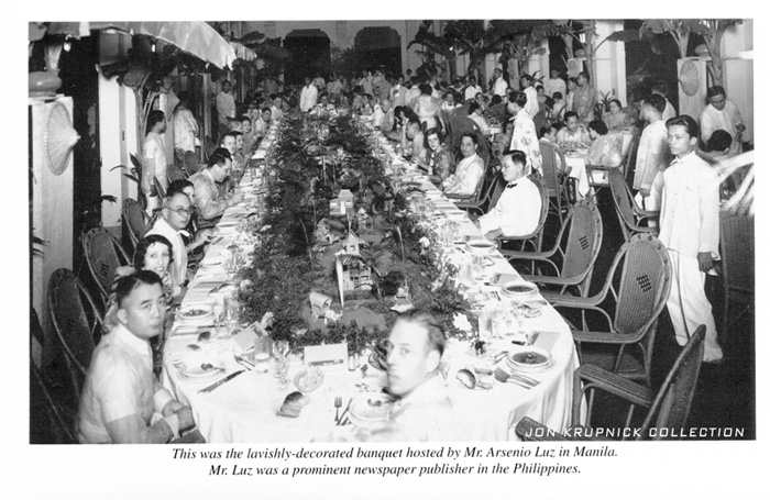 Manila banquet in October 1936 with Harold M. Bixby in the foreground (Courtesy Jon Krupnick Collection)