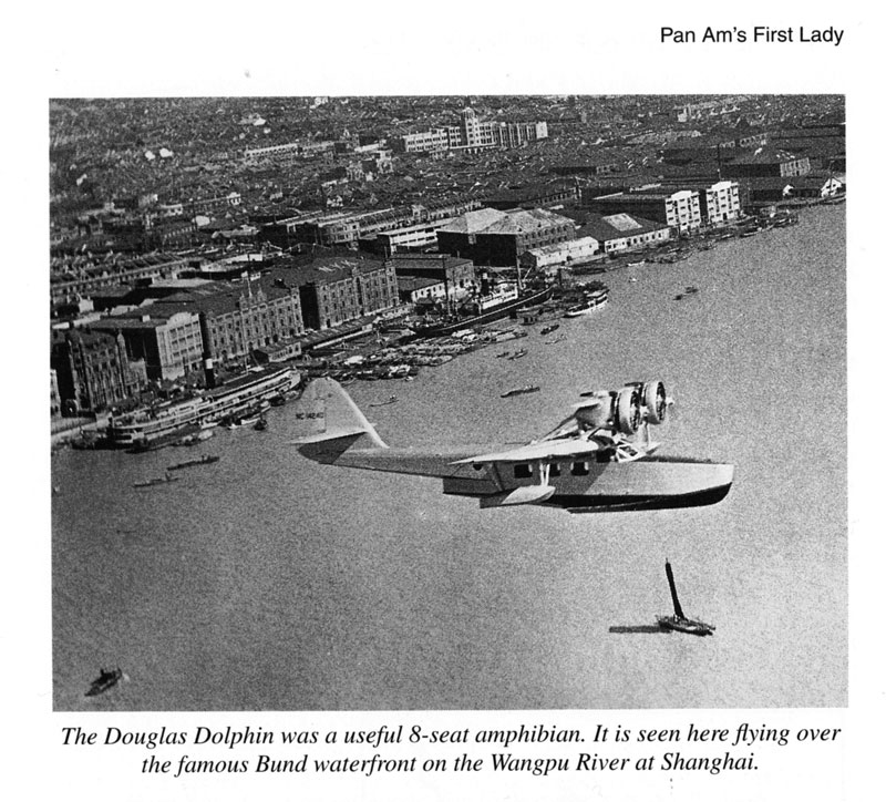 CNAC Douglas Dolphin over Shanghai from the book "Pan Ams First Lady" (PAHF Collection)