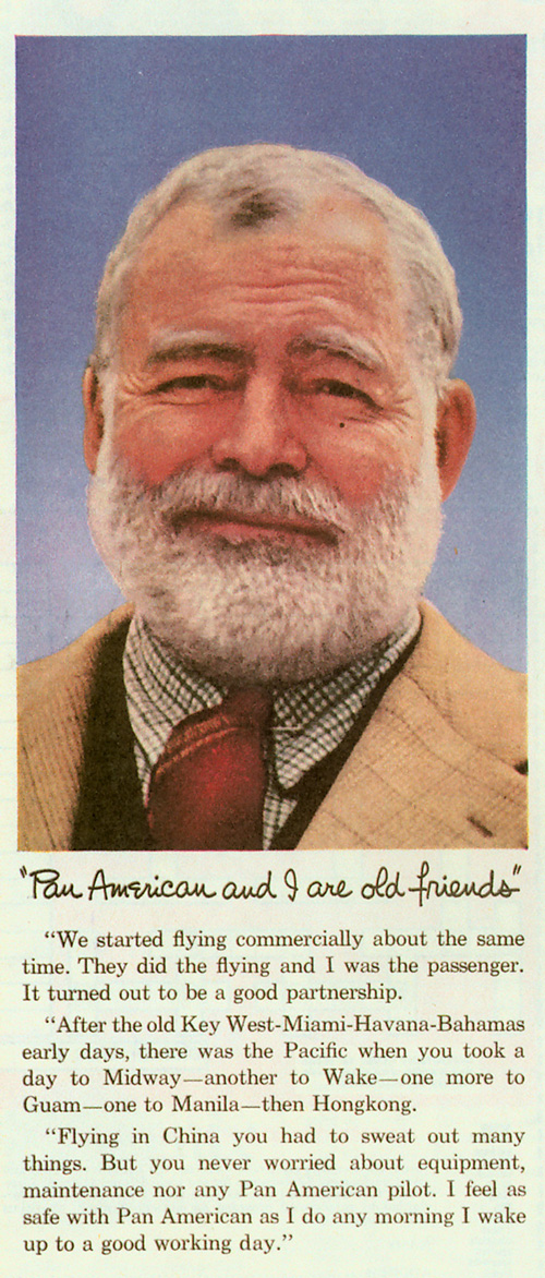 Pan Am ad Ernest Hemingway 1956