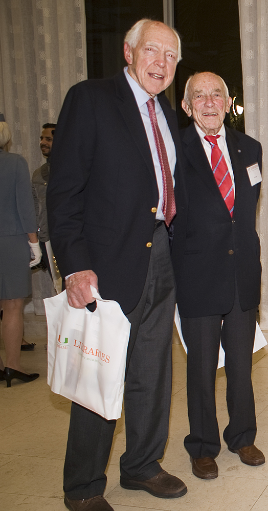 Pete Runnette with Dick Blair at University of Miami Cleared to Land Reception January 2015