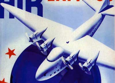 Pan American International Air Express poster detail, 1938