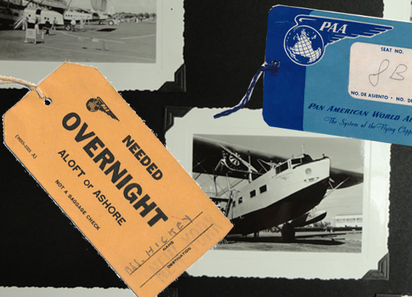 Pan Am photo album and luggage tags