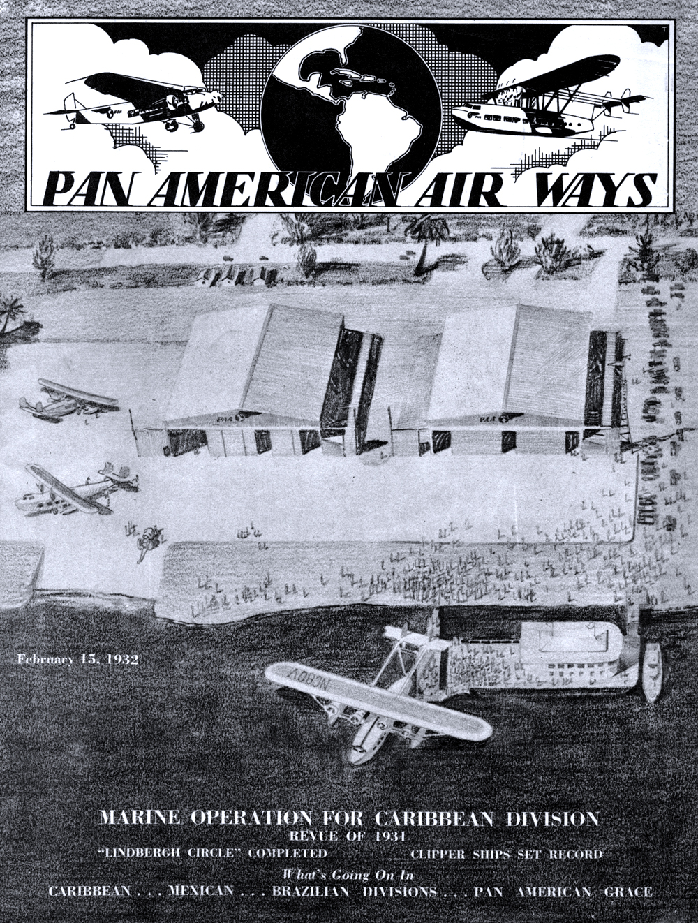 Feb 15 1932 Pan American Airways Cover Miami Marine Base 1