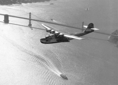 Photo of Pan Am M-130 over San Francisco by Clyde Sunderland