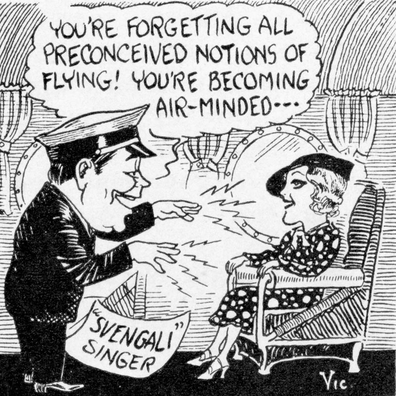 Svengali Singer by Vic Zimmerman Cartoon PAAW Feb 1935 p4 PAHF Collection