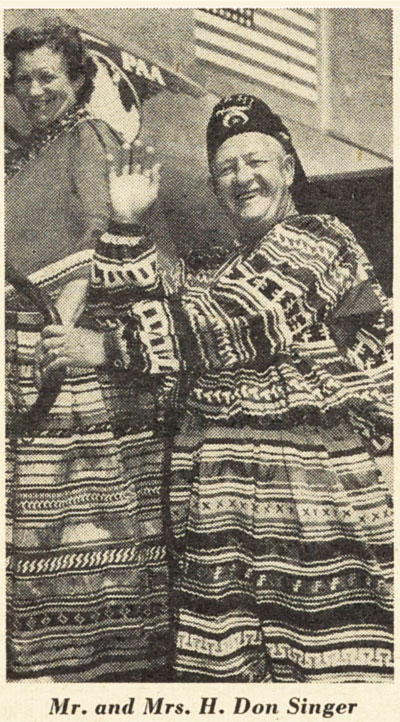 Mr and Mrs Don Singer in Seminole garb 1950 PAAW June 1950 p4 UM Special Collections