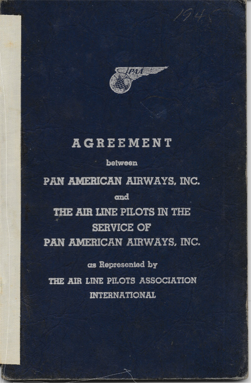 Agreement between Pan American Airways and ALPA 1945 (PAHF Collection)