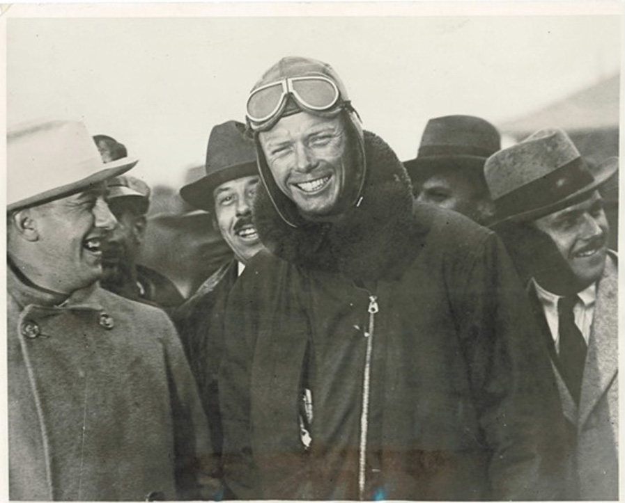 Bixby standing behind Lindbergh Feb 13 1928 - Bixby Family collection 