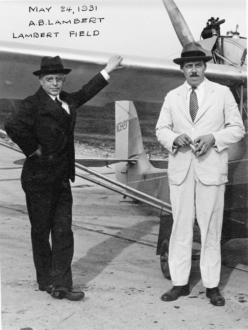 Harold Bixby with AB Lambert at Lambert Field 1931-  Bixby Family Collection