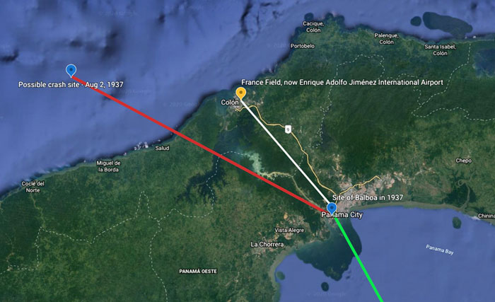6 Possible Final Flight Path Santa Maria August 2 1937 rsz
