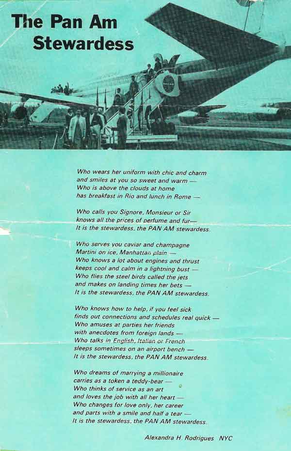 Alexandra H. Rodrigues Stewardess poem