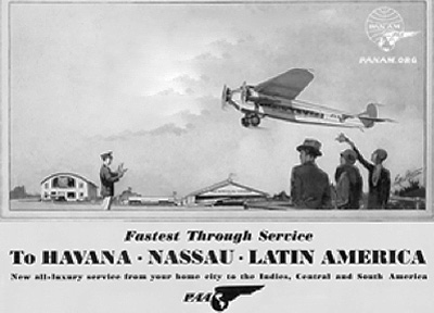 Pan Am Fokker Fastest Through Service To Havana Ad