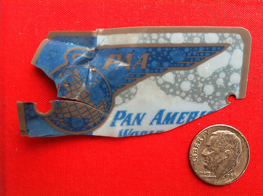 2. Pan Am luggage tag closeup