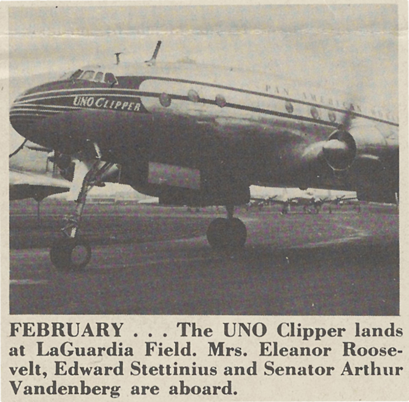 Famous Flights of 46 The UNO Clipper lands at LaGuardia Field