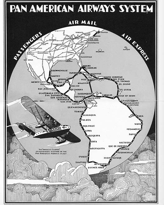 Pan American Airways System Map 1932 Annual Report p. 12