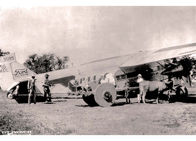 Pan American Airways Ford Tri-motor carrying mail in Managua