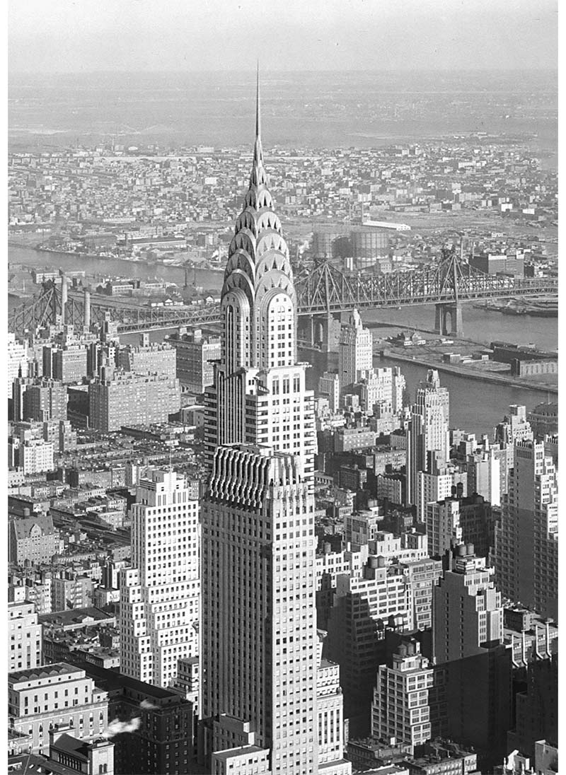 Detail of aerial photo of the Chrysler Building, Gottscho collection, Library of Congress