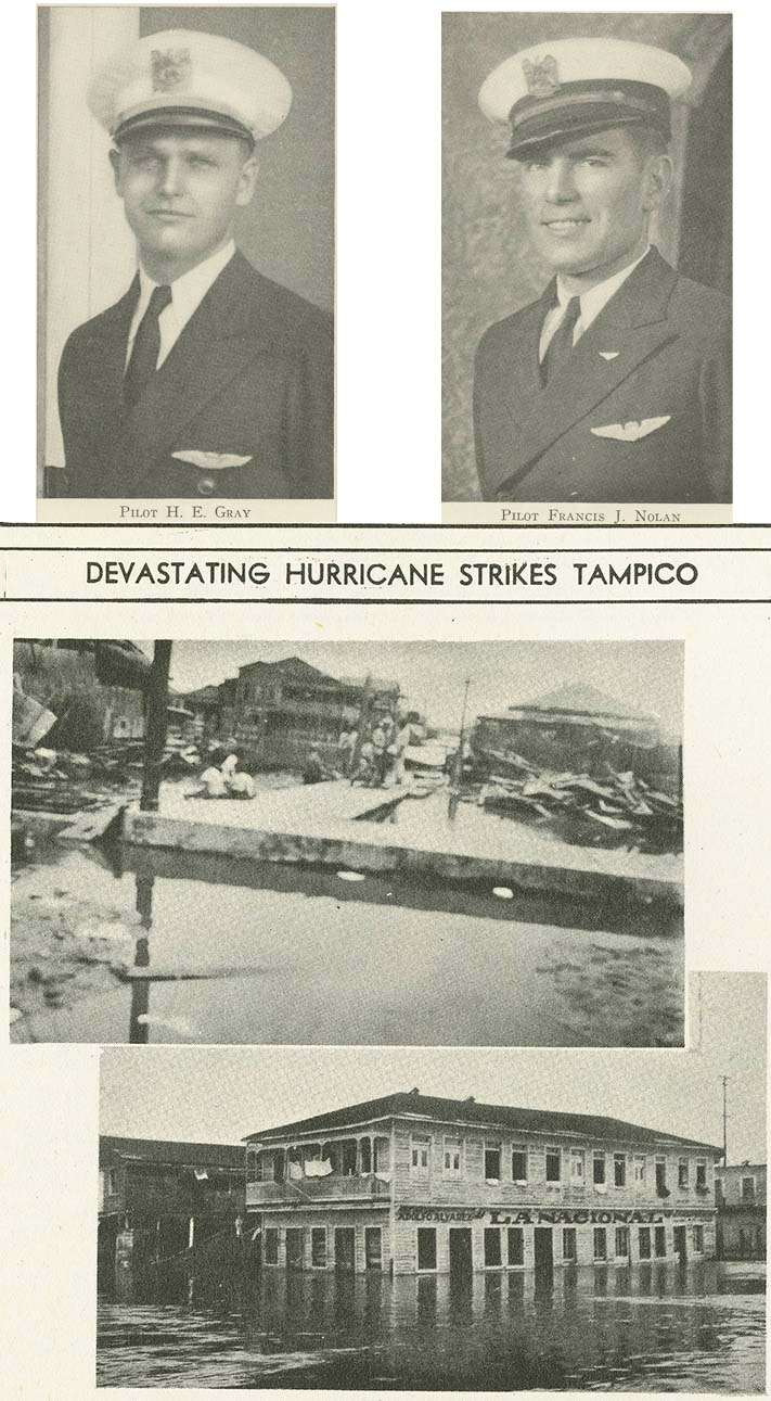 Tampico Hurricane 1933, Pan Am Pilots Gray and Nolan