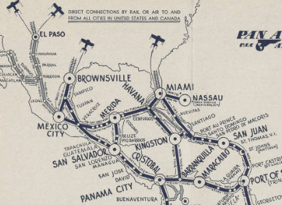 Pan Am Timetable Fastest Way to All Points in Latin America June 15 1933