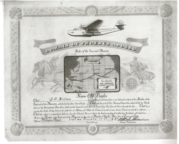Joe Britton's Phoebus Apollo certificate