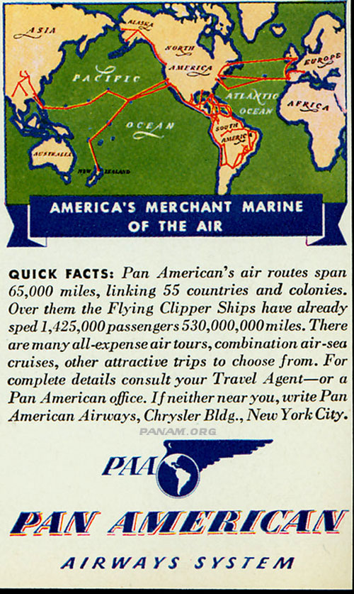 Pan Am Ad "Merchant Marine of the Air" c. 1940 (PAHF Collection)