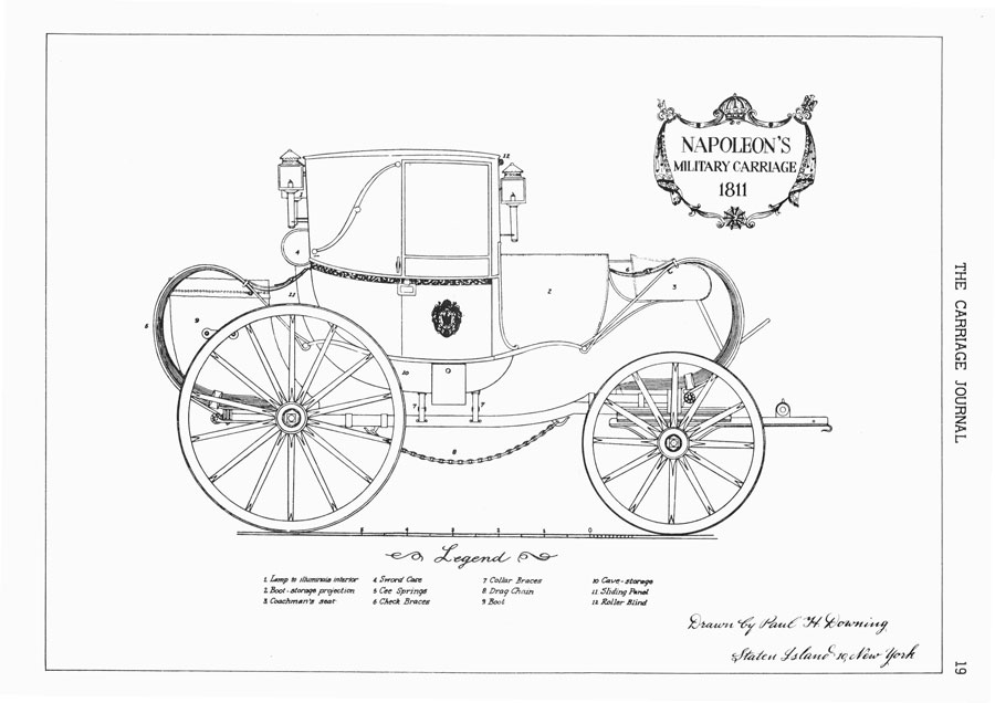 Downing sketch of Napoleon carriage