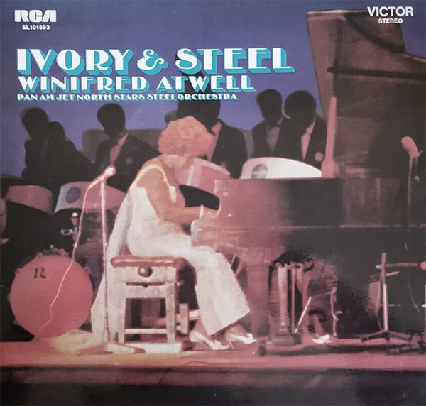 "Ivory and Steel" Album Cover with Winifred Atwell and the Pan Am Jet North Starts Steel Orchestra