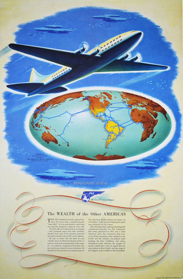 Richard Edes Harrison's Pan American Airways 1946 Calendar 
