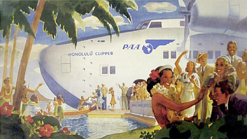 Pan Am Poster Hawaii by Flying Clipper by George Lawler