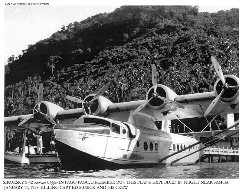 Pan Am Samoan Clipper in PagoPago S 42 before ill fated flight 01 11 1938