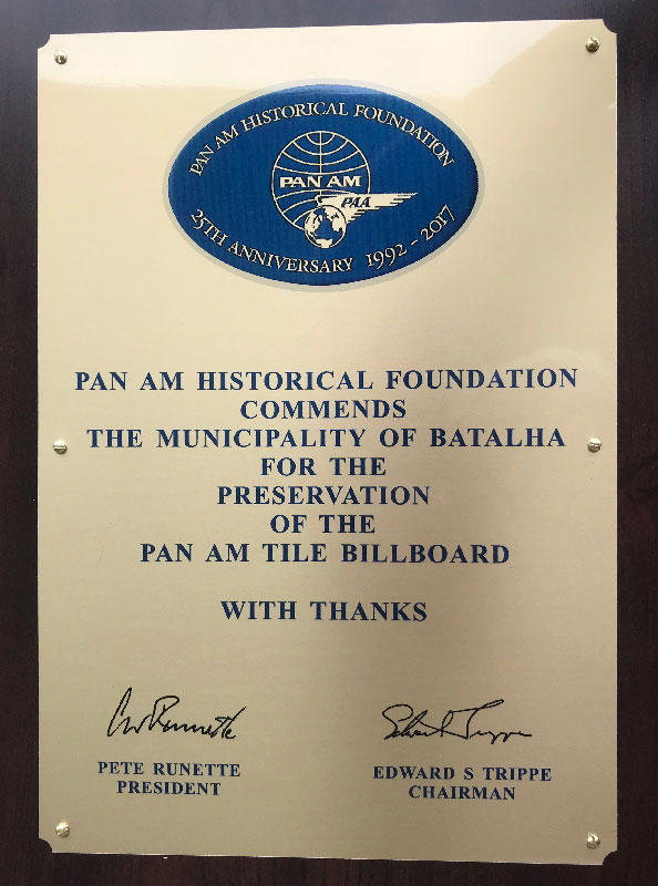 Pan Am Historical Foundation plaque