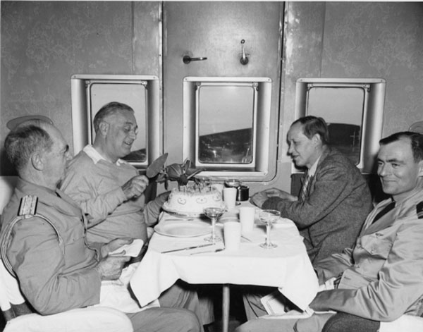 FDR celebrates his birthday onboard Pan Am Clipper