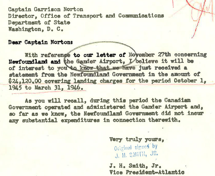 Garrison Norton Memo on Landing Costs