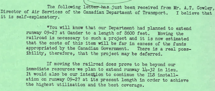 Cowley Runway Extension Letter