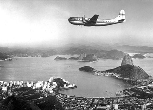 Pan Am Stratocruiser over Rio 1950s