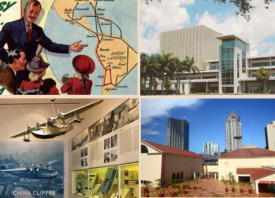 Important Pan Am Collections (Clockwise: Duke Univ. Hartman Center, Univ. Miami Special Collections, HistoryMiami, SFOMuseum)