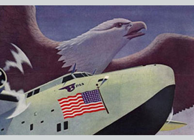 Pan Am Boeing 314 ad detail, World War Two