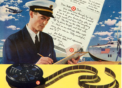 Pan Am Sights Sounds Kodak V mail Ad