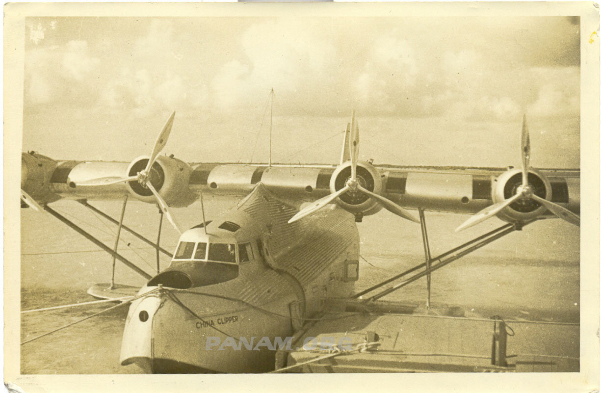 Pan Am M-130 China Clipper at Wake 1936 William Voortmeyer/PAHF Collection