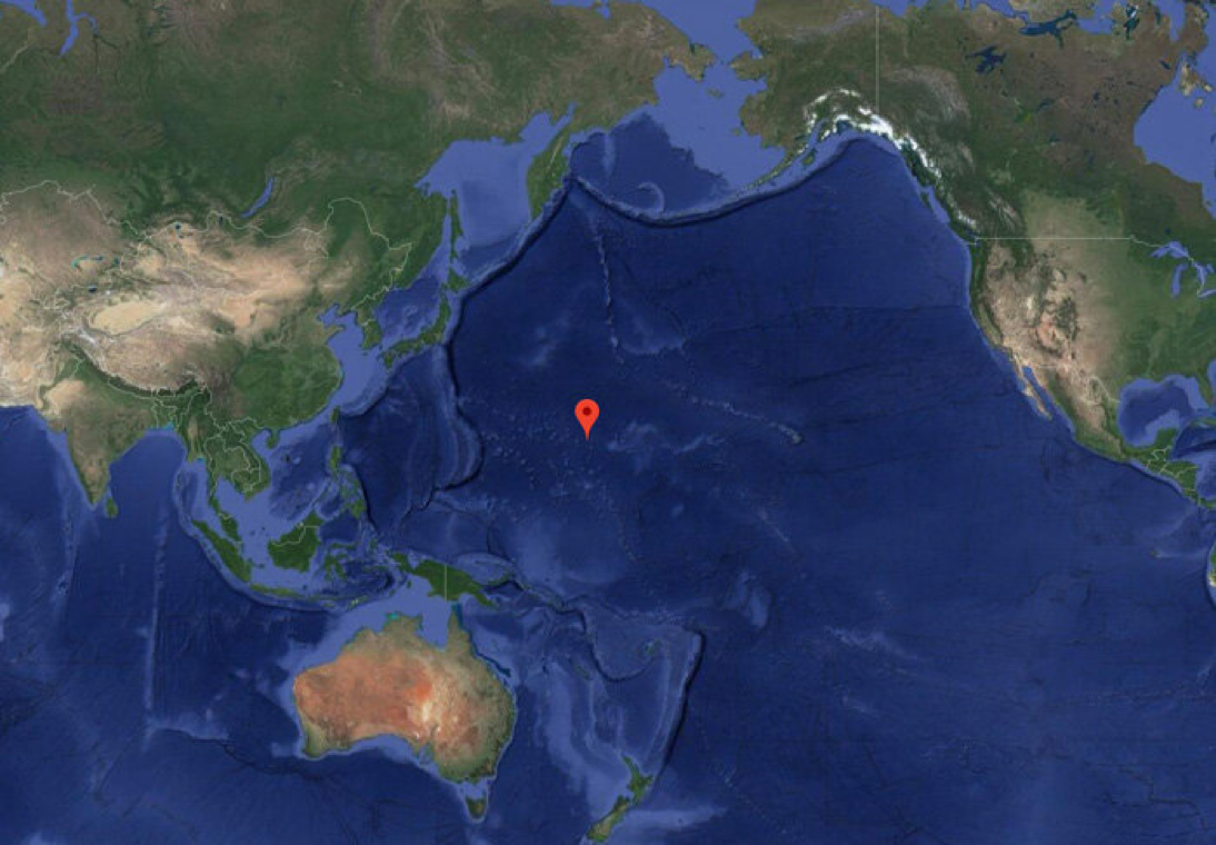 Google Map of Wake Island location, 2019