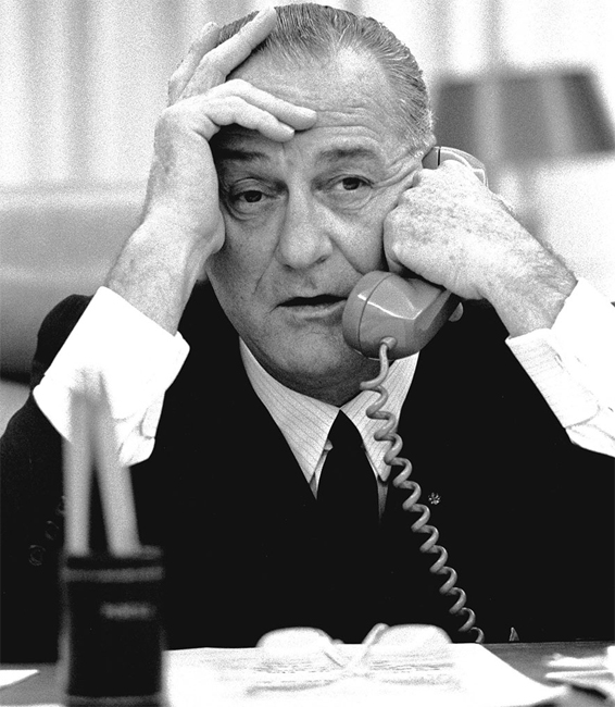 LBJ-on-phone