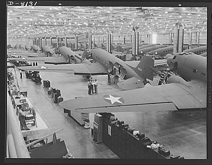 Douglas C 47 in Production Santa Monica 1942 LOC Office of War Information collection