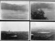 Four aerial views of the Panama Canal Zone, on a page from an early Pan Am scrapbook