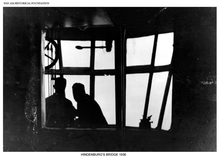 Looking forward in control bridge of Zeppelin Hindenburg 1936
