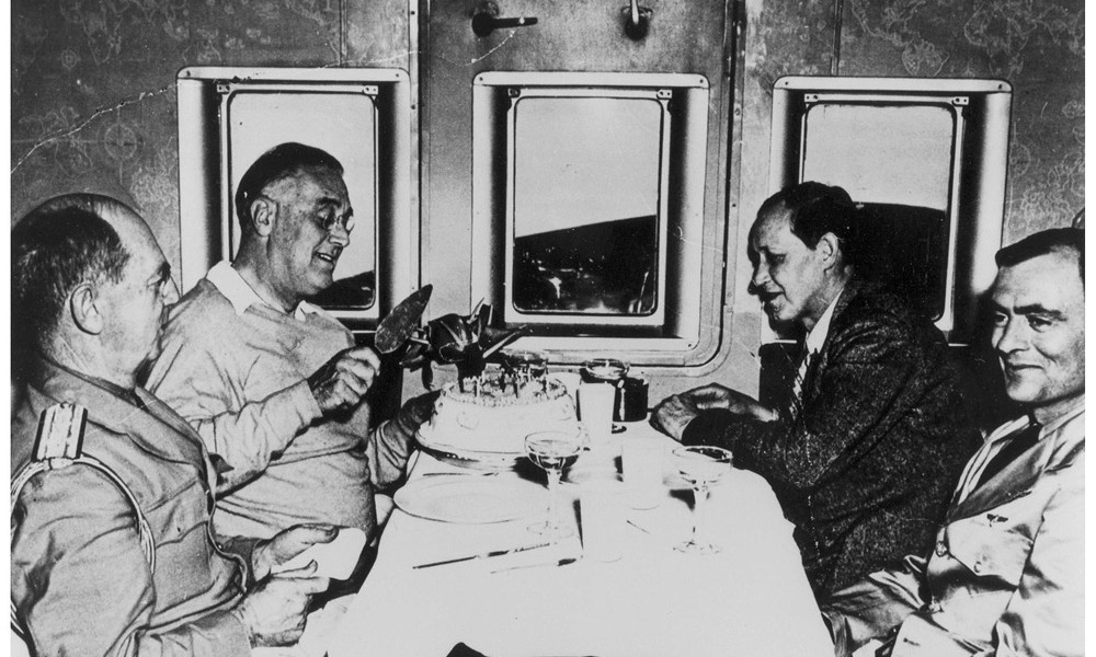FDR celebrates 61st birthday flying home from Casablanca onboard Pan American clipper