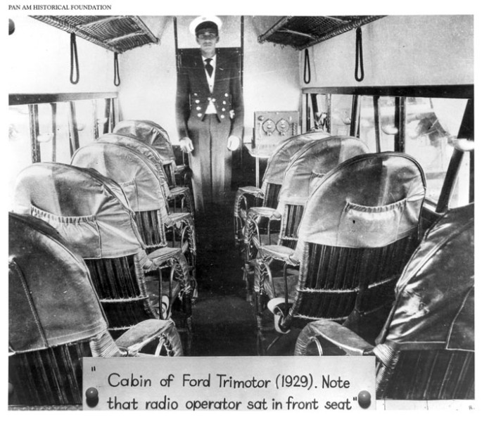 Pan Am, Ford TriMotor interior, 1929