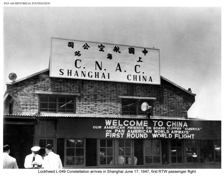 Shanghai airport is prepared for Pan Am's first 'Round the World flight